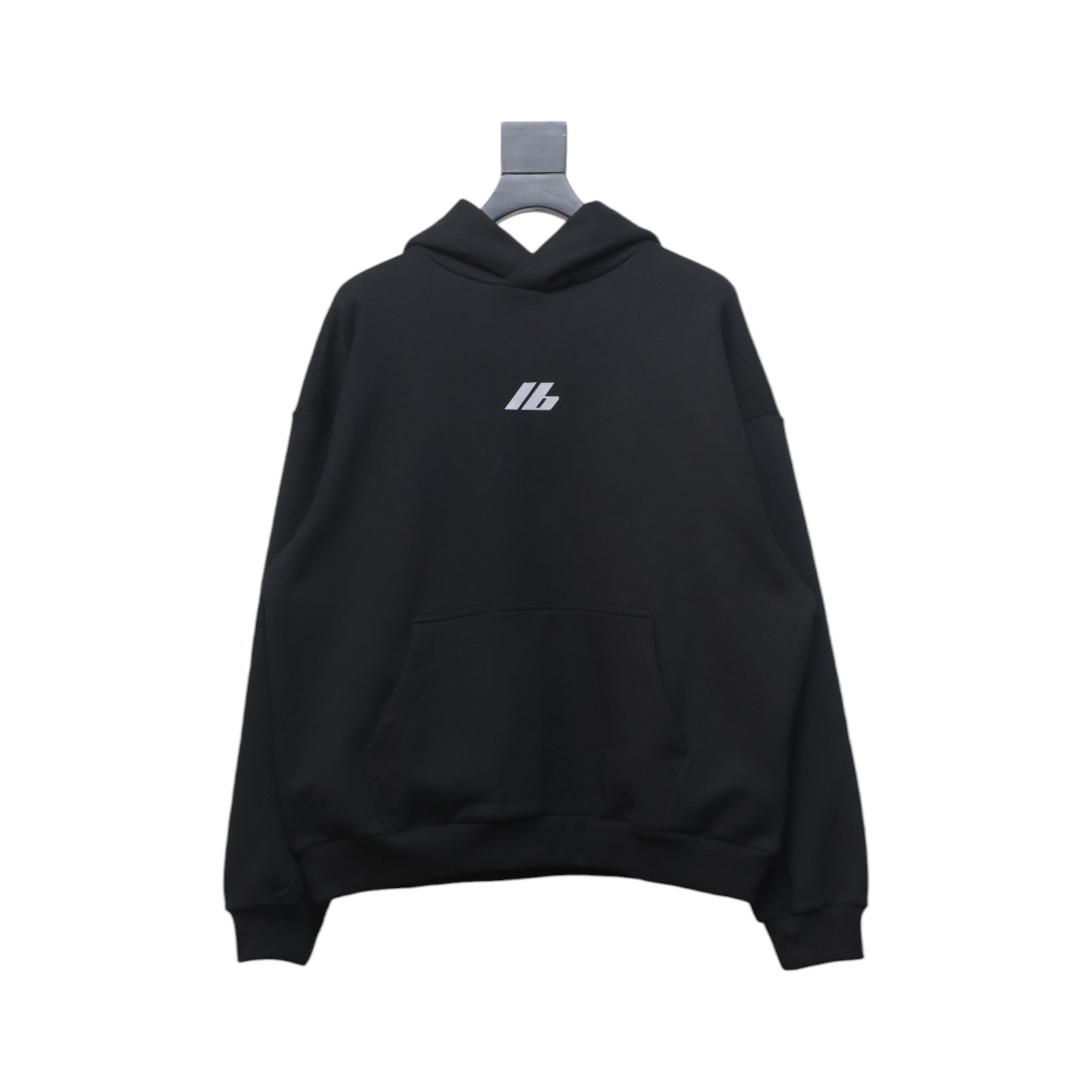 Ba*len*cia*ga 24fw lb reflective letter print hoodie black