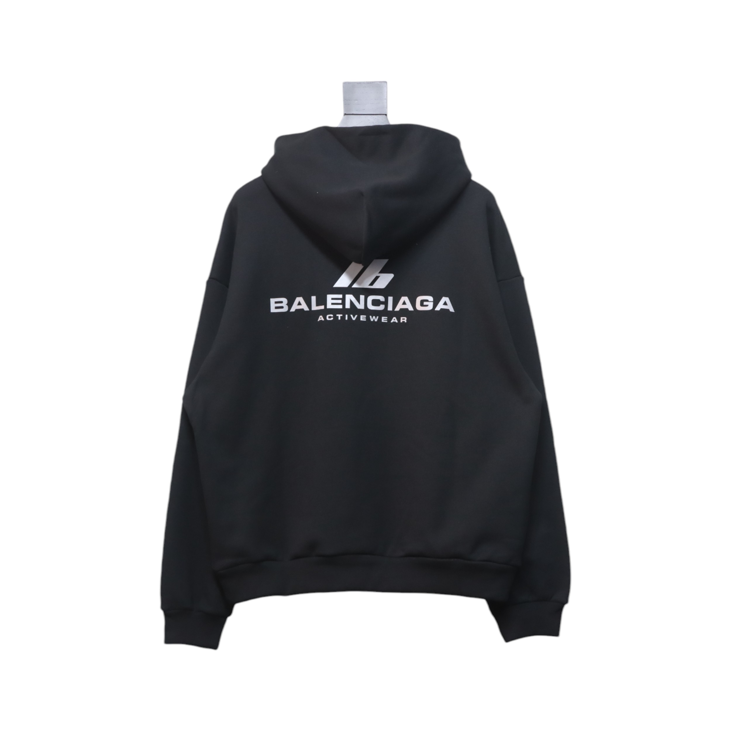 Ba*len*cia*ga 24fw lb reflective letter print hoodie black