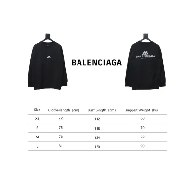 Balenciaga 24FW LB Reflective Lettering Logo Round Neck Sweatshirt Black 02