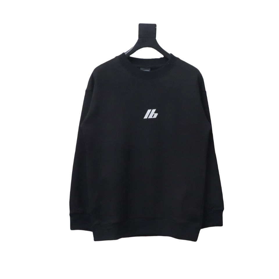 Ba*len*cia*ga 24fw lb reflective lettering logo round neck sweatshirt black