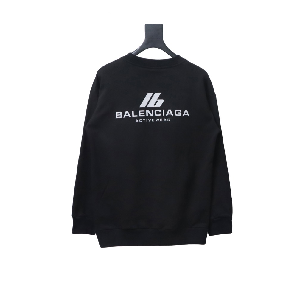 Ba*len*cia*ga 24fw lb reflective lettering logo round neck sweatshirt black