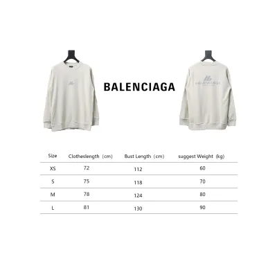 Balenciaga 24FW LB Reflective Lettering Logo Round Neck Sweatshirt White 02