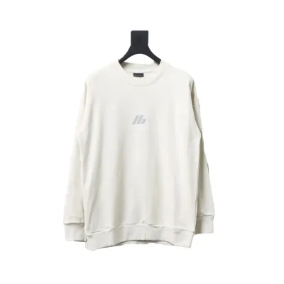 Balenciaga 24FW LB Reflective Lettering Logo Round Neck Sweatshirt White 01