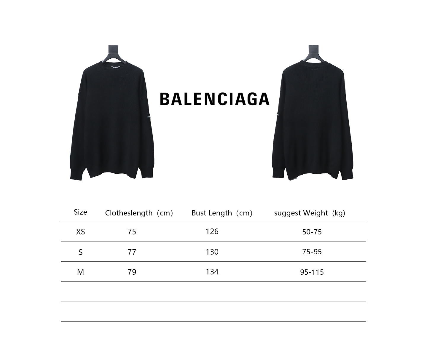 Ba*len*cia*ga 24fw paris logo round neck sweater