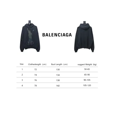 Balenciaga 24Fw Statue Of Liberty Print Hoodie 02