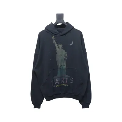 Balenciaga 24Fw Statue Of Liberty Print Hoodie 01