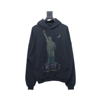 Balenciaga 24Fw Statue Of Liberty Print Hoodie 01