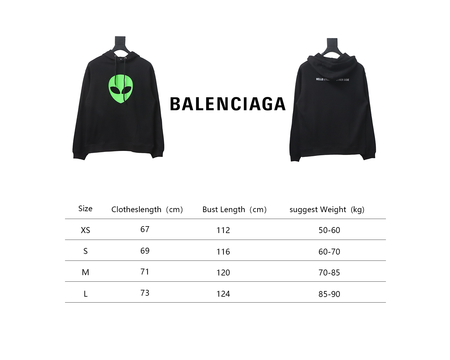 Ba*len*cia*ga alien print hoodie black