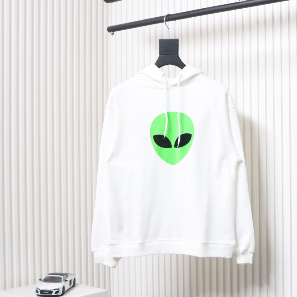 Ba*len*cia*ga alien print hoodie white