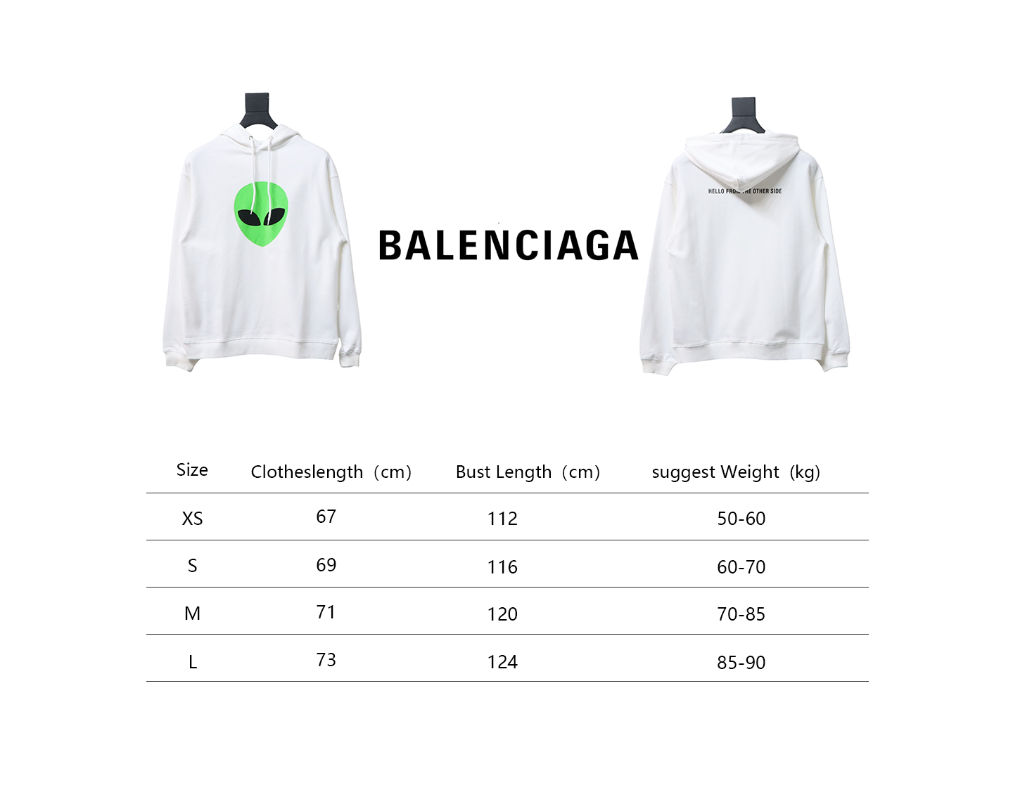 Ba*len*cia*ga alien print hoodie white