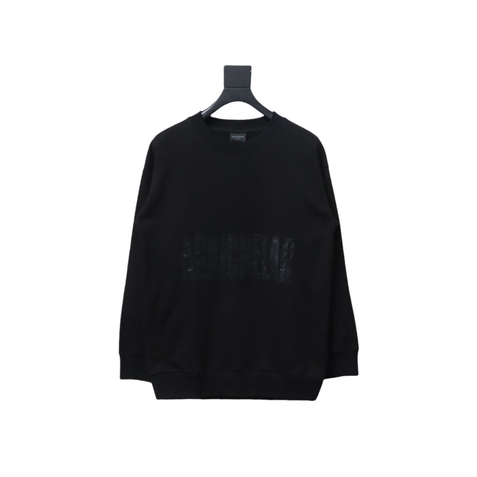 Ba*len*cia*ga american tape lettering crewneck sweatshirt black