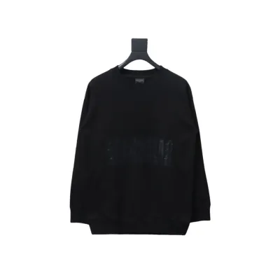 Balenciaga American Tape Lettering Crewneck Sweatshirt Black 01