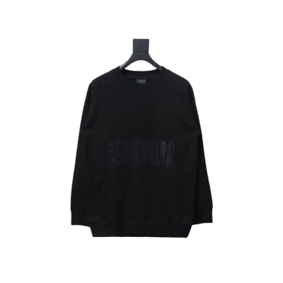 Balenciaga American Tape Lettering Crewneck Sweatshirt Black 01