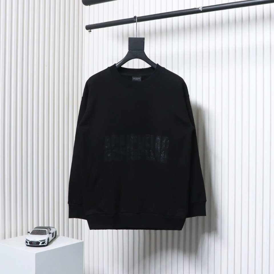 Ba*len*cia*ga american tape lettering crewneck sweatshirt black