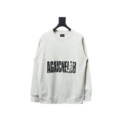 Balenciaga American Tape Lettering Crewneck Sweatshirt White 01