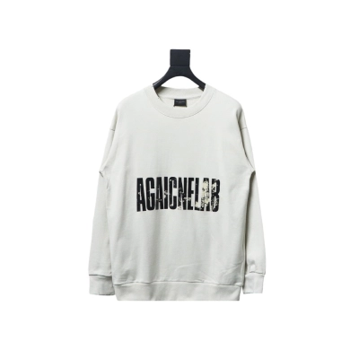 Balenciaga American Tape Lettering Crewneck Sweatshirt White 01
