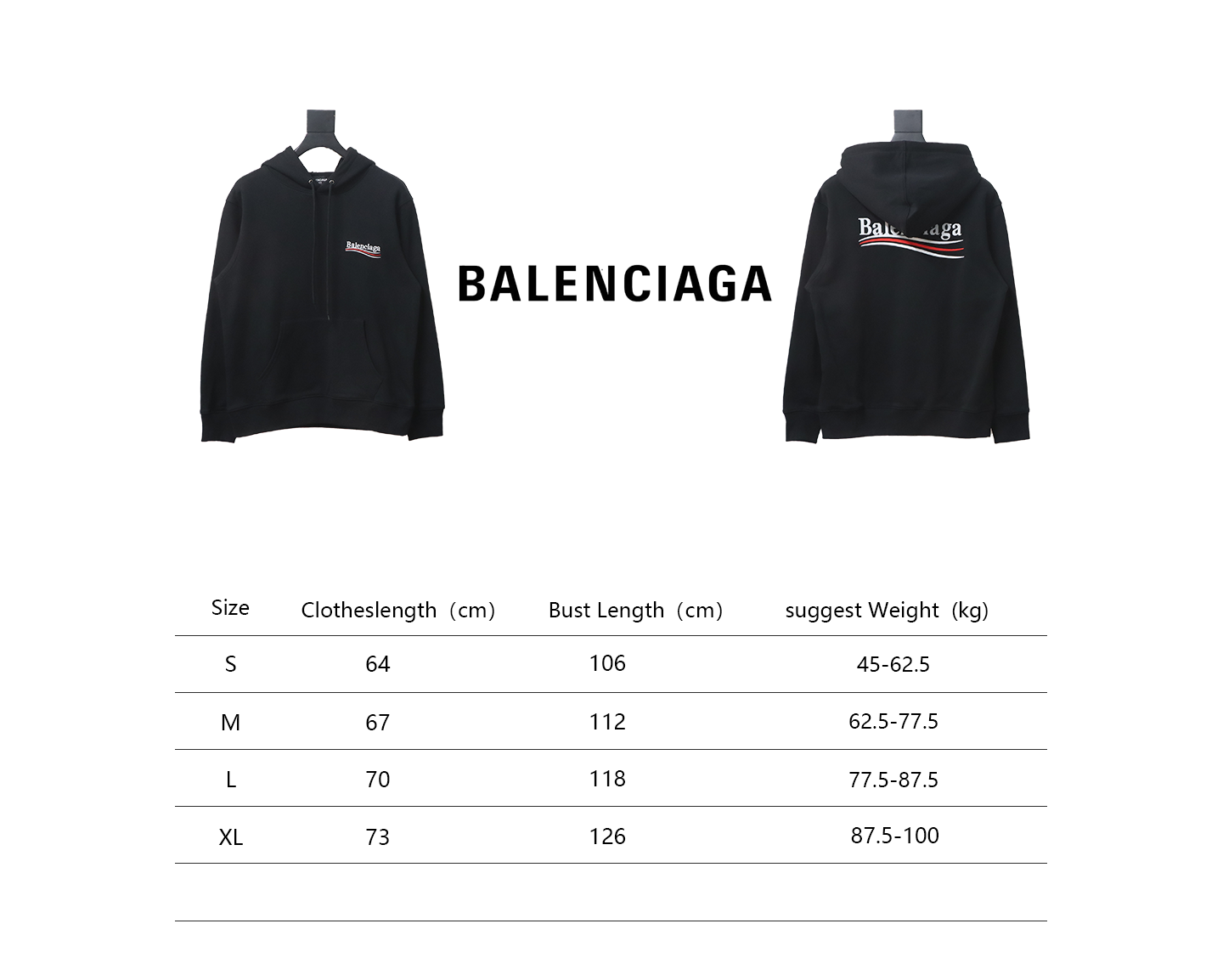 Ba*len*cia*ga blcg coca cola embroidery hoodie black