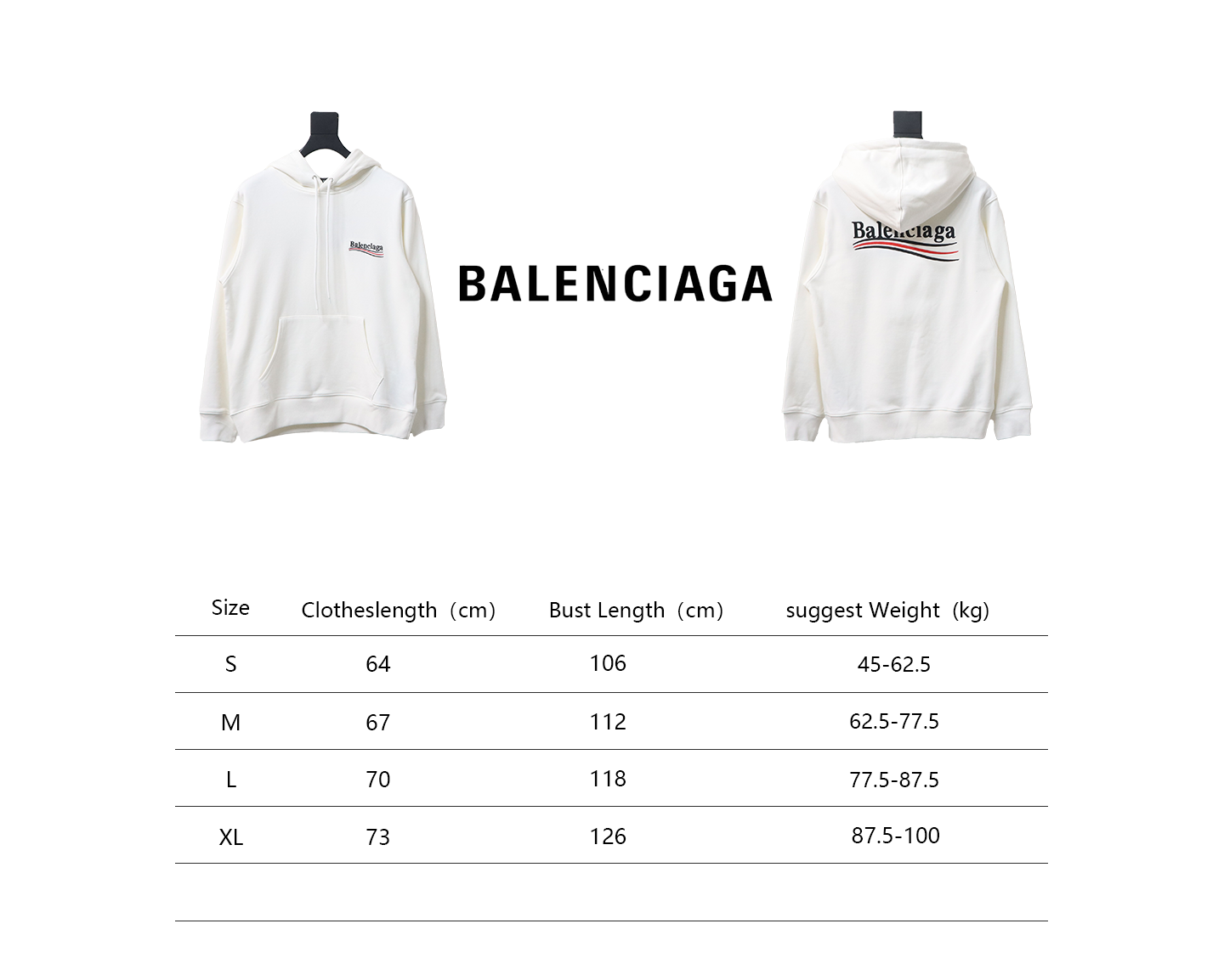 Ba*len*cia*ga blcg coca cola embroidery hoodie white