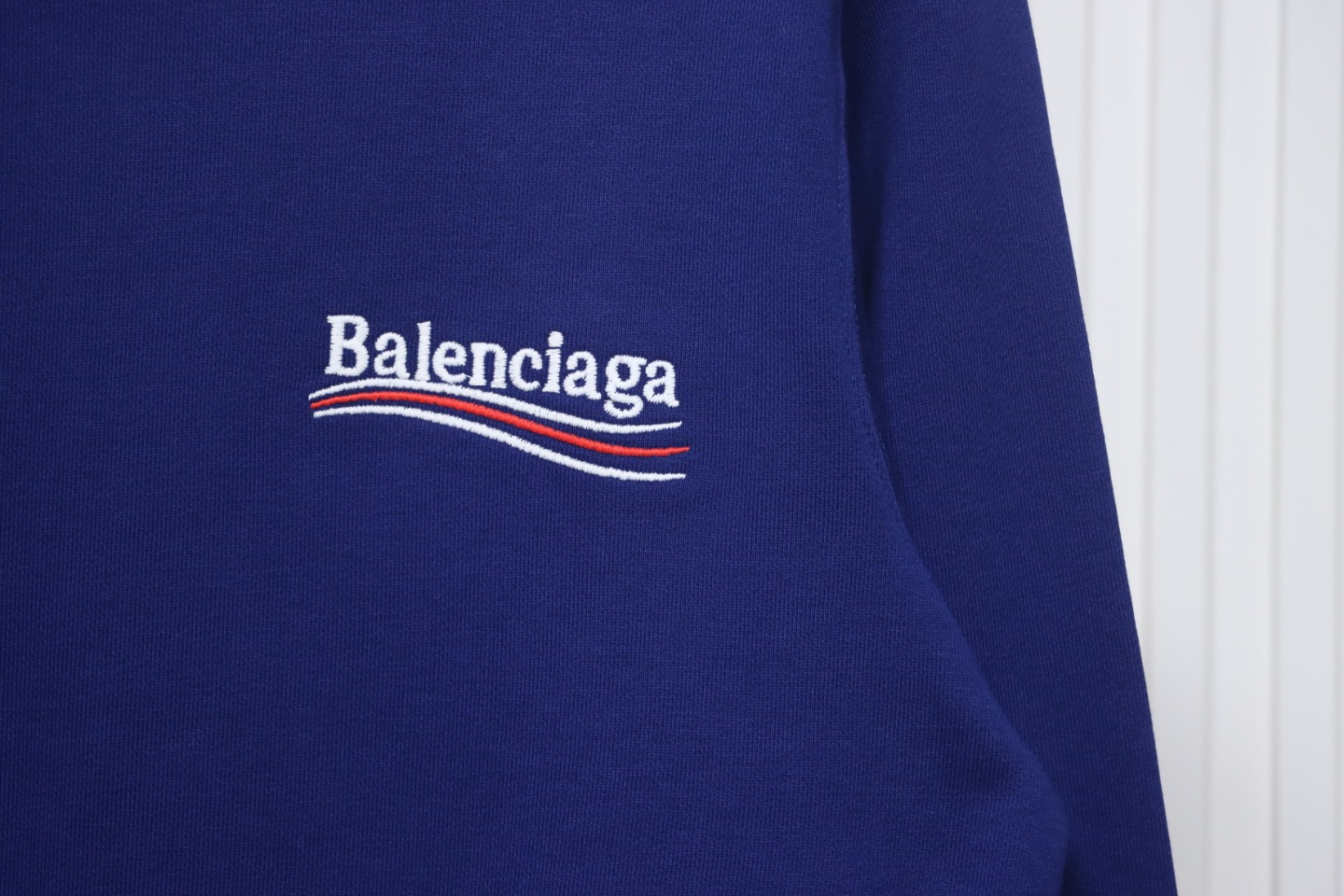 Ba*len*cia*ga blcg coke embroidery crewneck sweatshirt blue