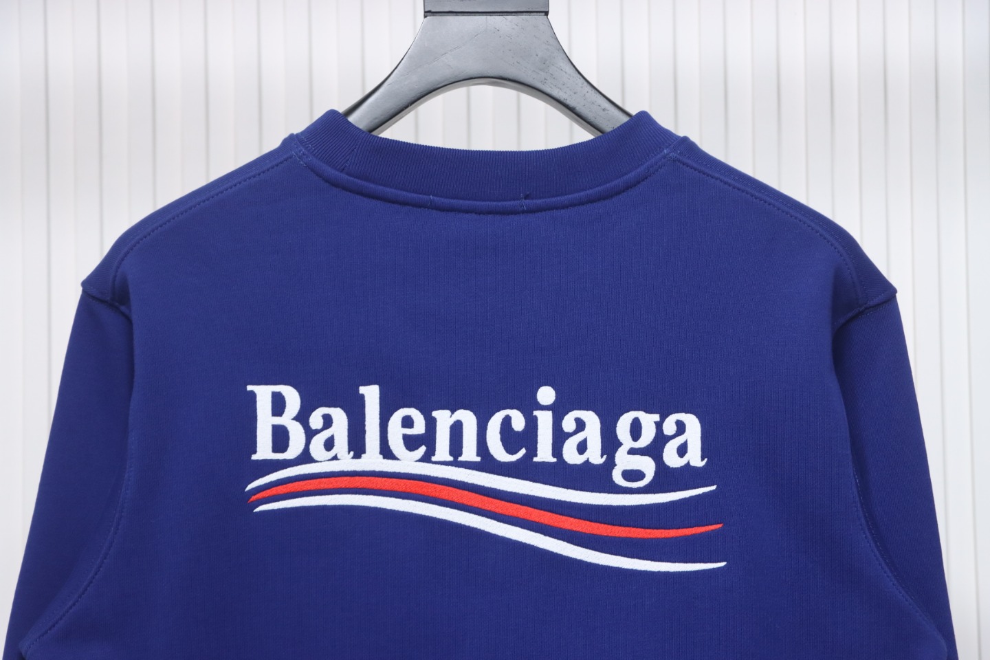 Ba*len*cia*ga blcg coke embroidery crewneck sweatshirt blue