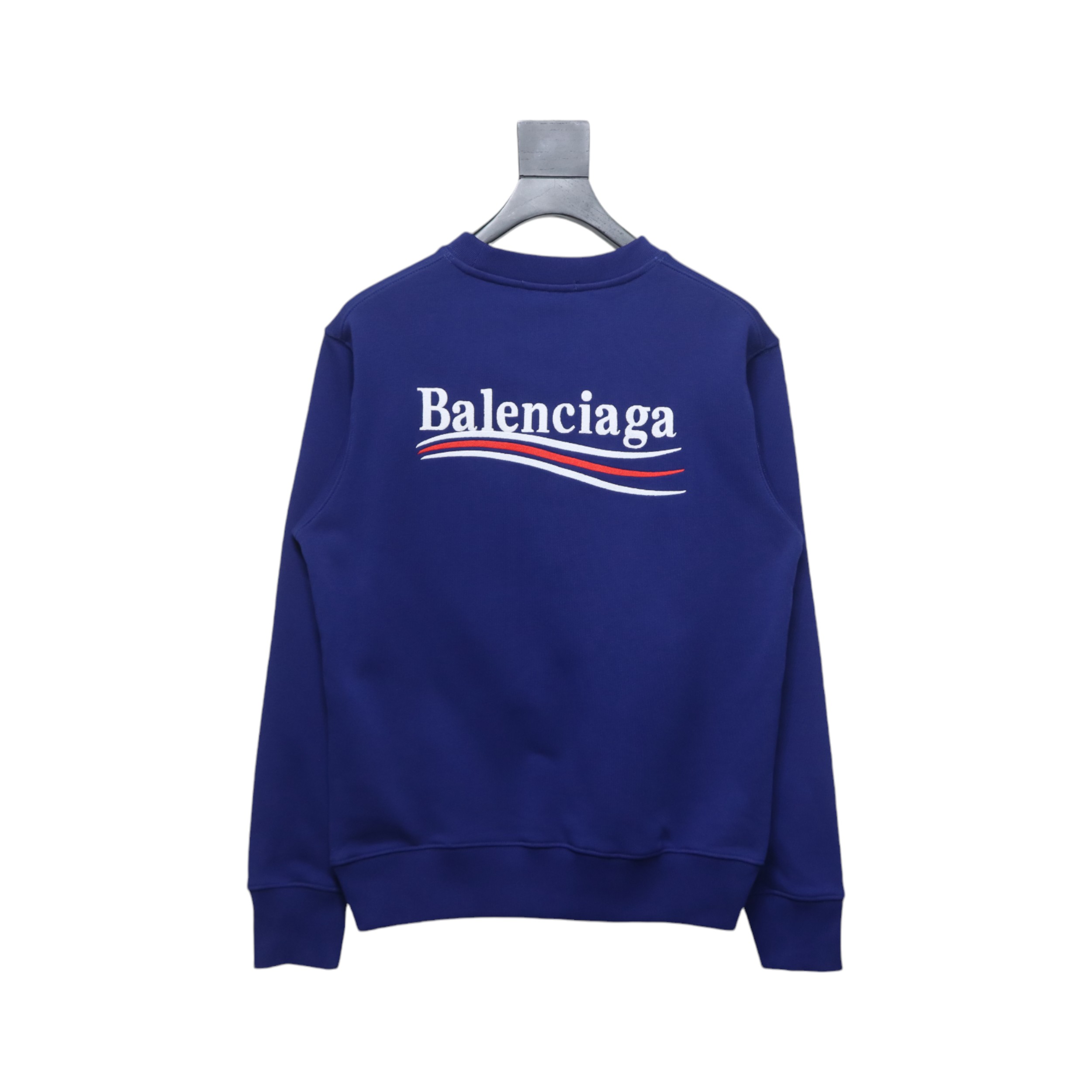 Ba*len*cia*ga blcg coke embroidery crewneck sweatshirt blue