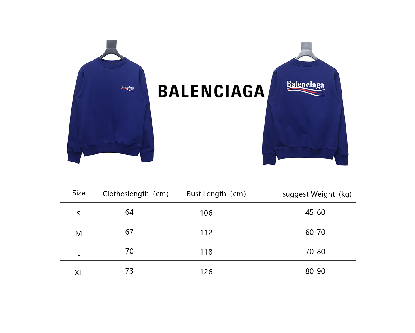 Ba*len*cia*ga blcg coke embroidery crewneck sweatshirt blue