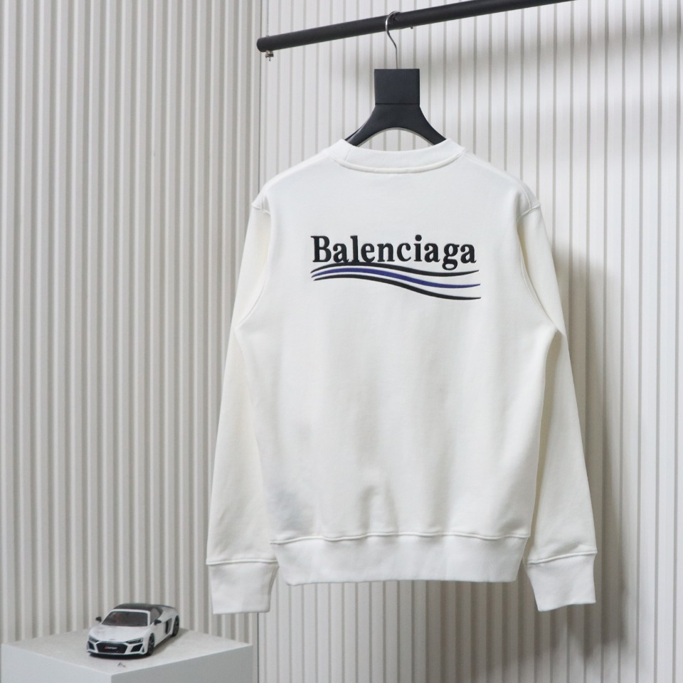 Ba*len*cia*ga blcg coke embroidery crewneck sweatshirt white