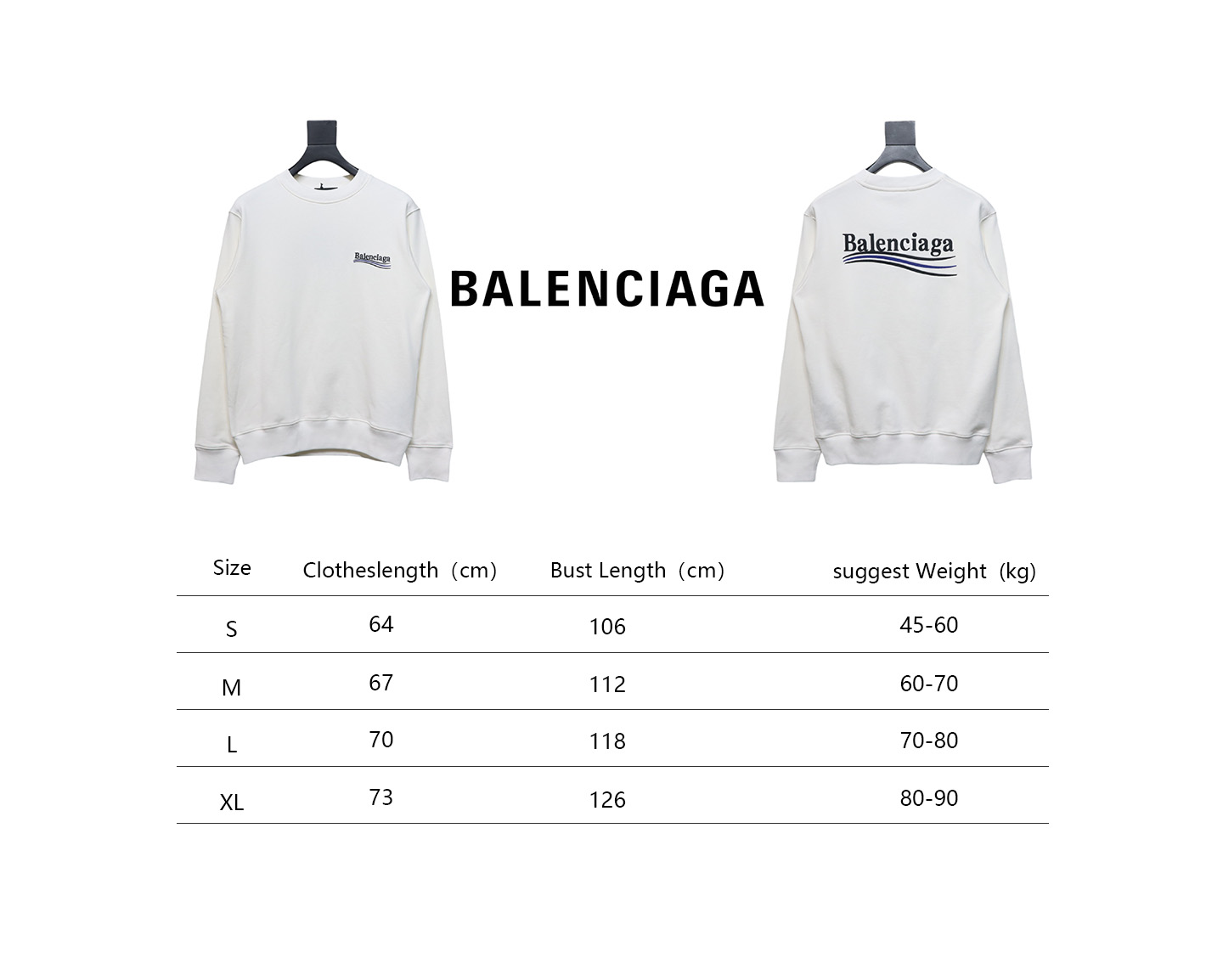 Ba*len*cia*ga blcg coke embroidery crewneck sweatshirt white