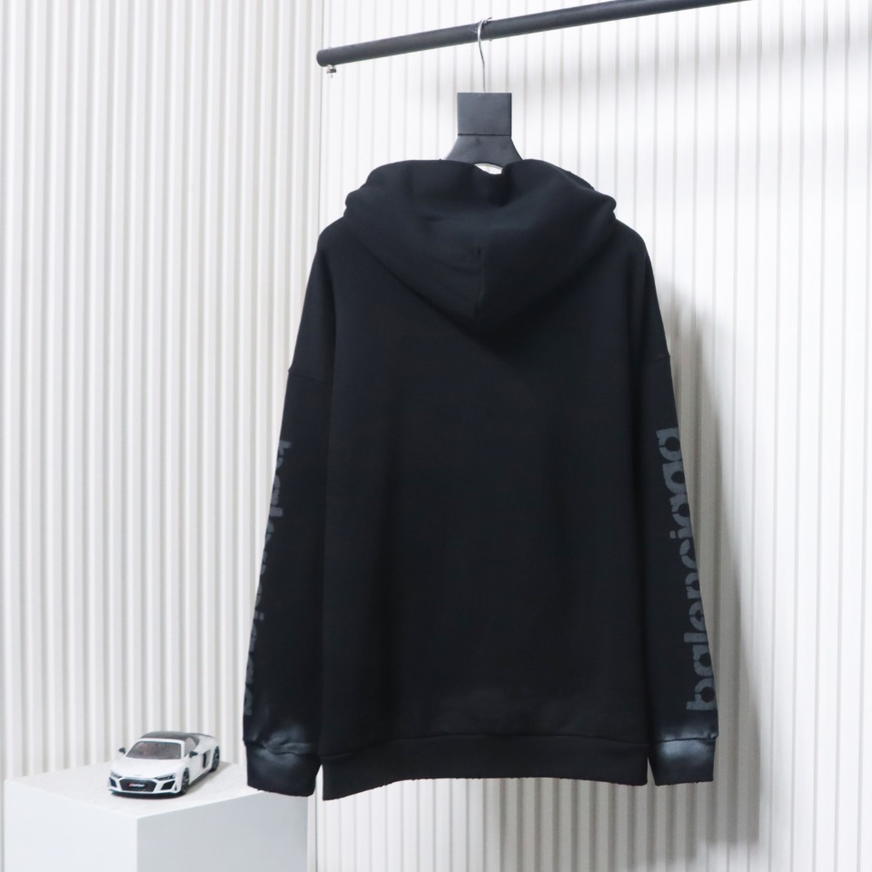 Ba*len*cia*ga blcg distressed 3m oblique m graffiti hoodie
