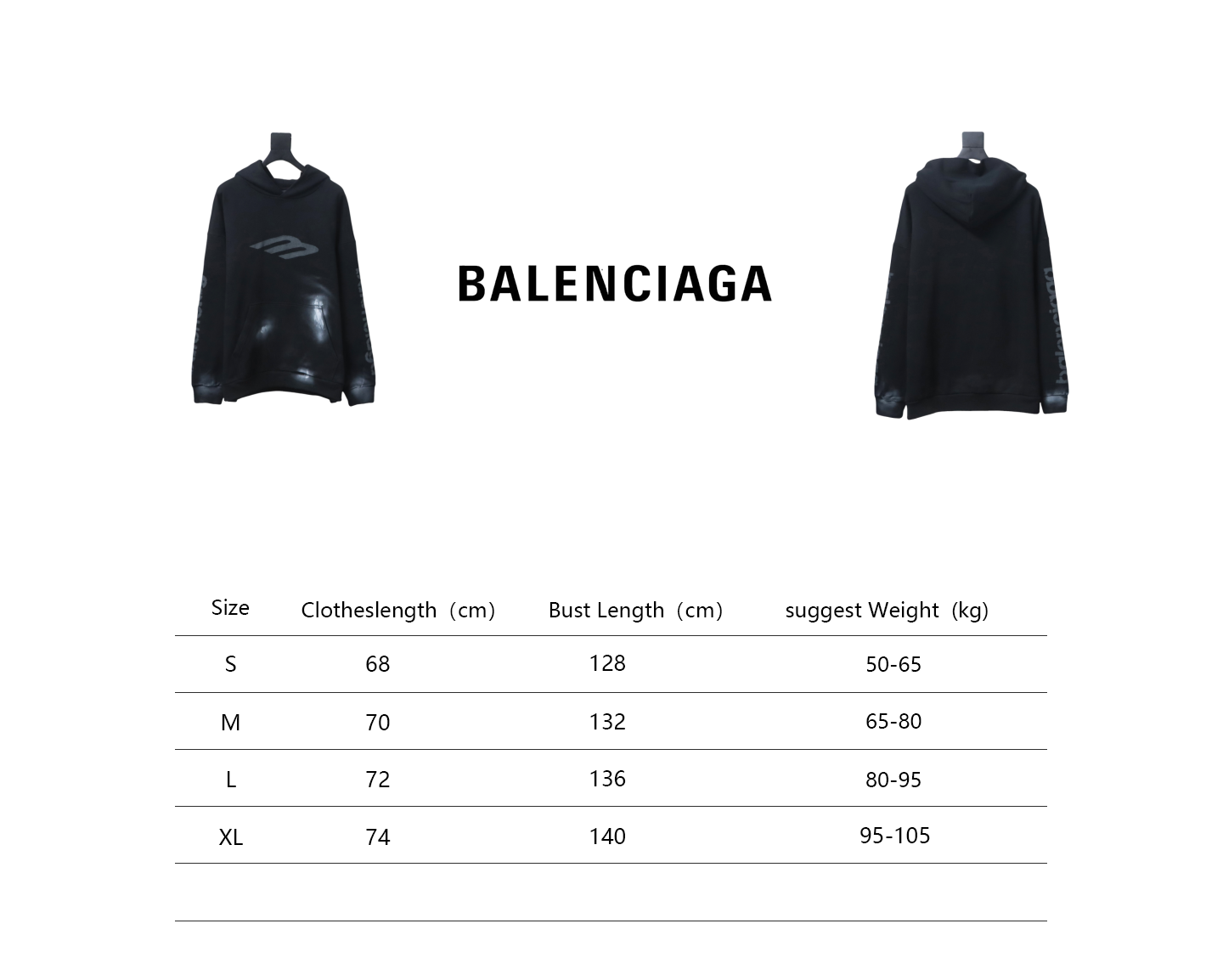 Ba*len*cia*ga blcg distressed 3m oblique m graffiti hoodie
