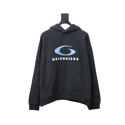 Balenciaga BLCG Loop Sports Blue Ring Print Hoodie 01