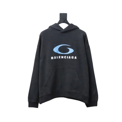 Balenciaga BLCG Loop Sports Blue Ring Print Hoodie 01