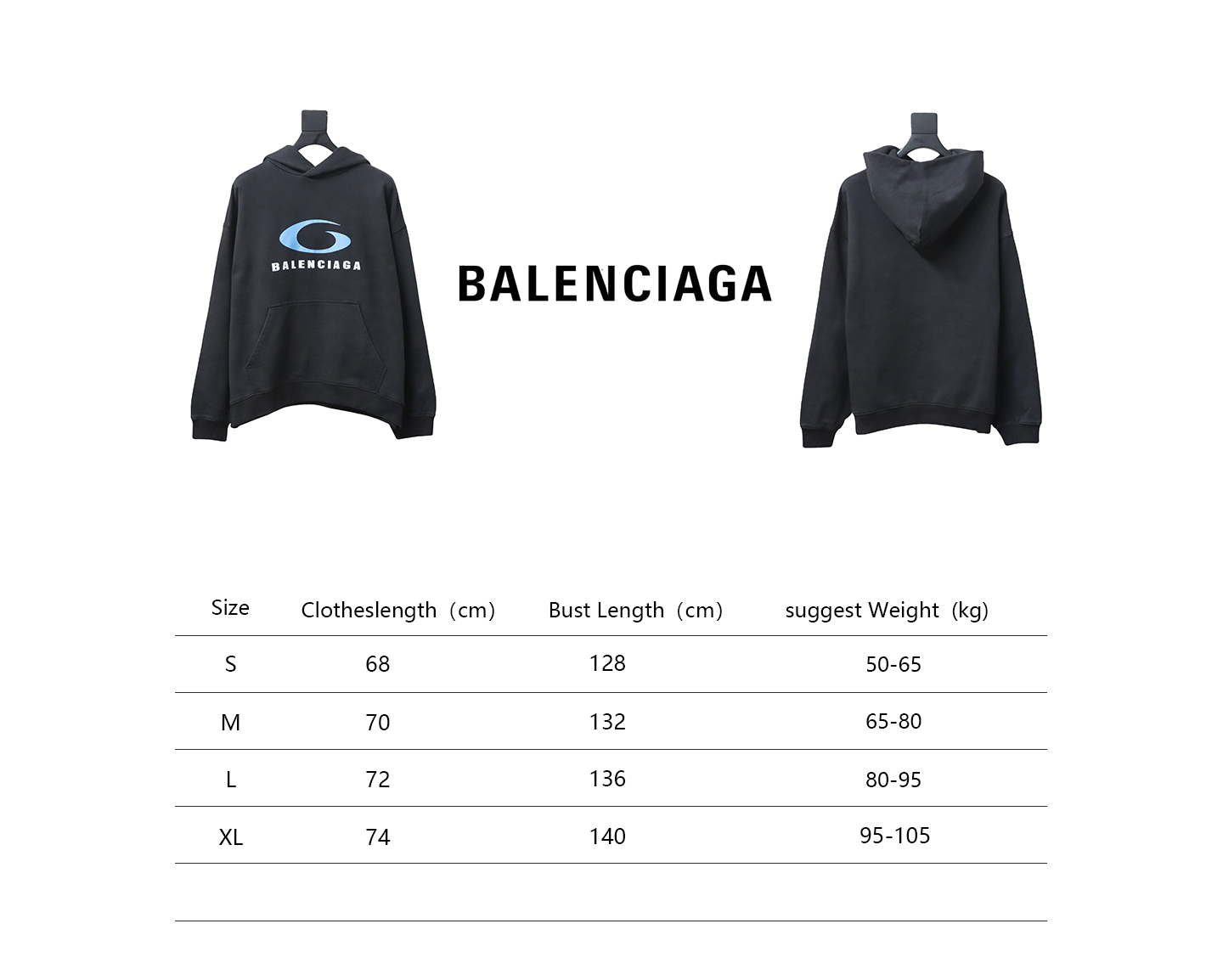Ba*len*cia*ga blcg loop sports blue ring print hoodie