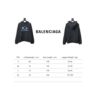 Balenciaga BLCG Loop Sports Blue Ring Print Hoodie 02
