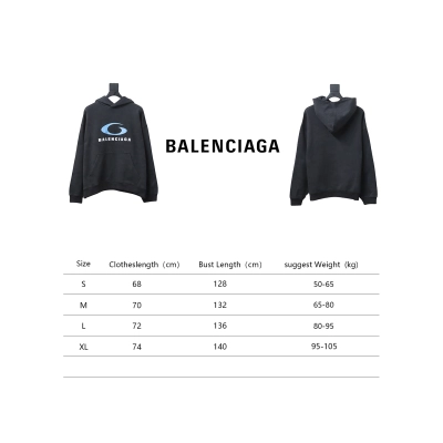 Balenciaga BLCG Loop Sports Blue Ring Print Hoodie 02