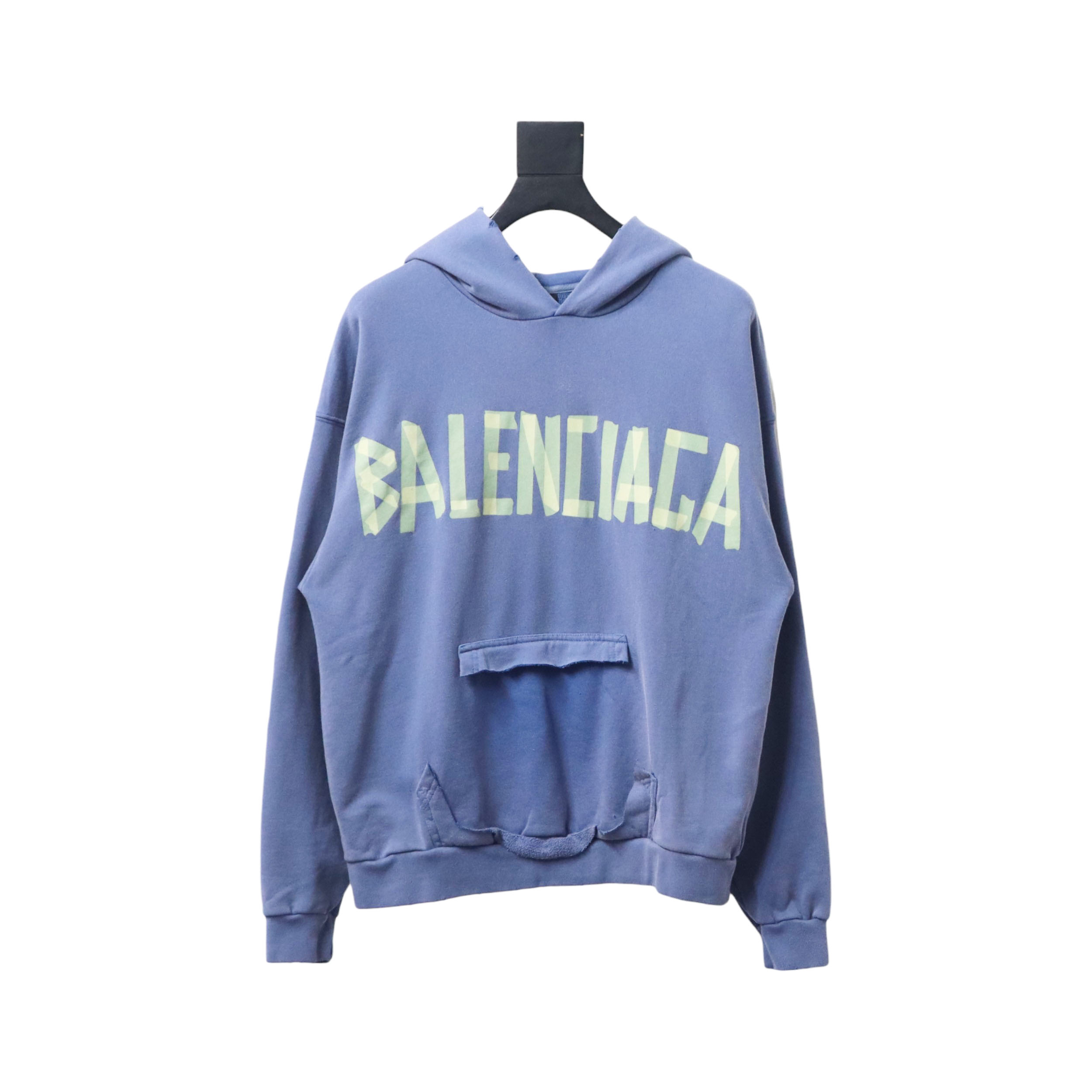 Ba*len*cia*ga blcg masking tape hooded sweatshirt hoodie blue