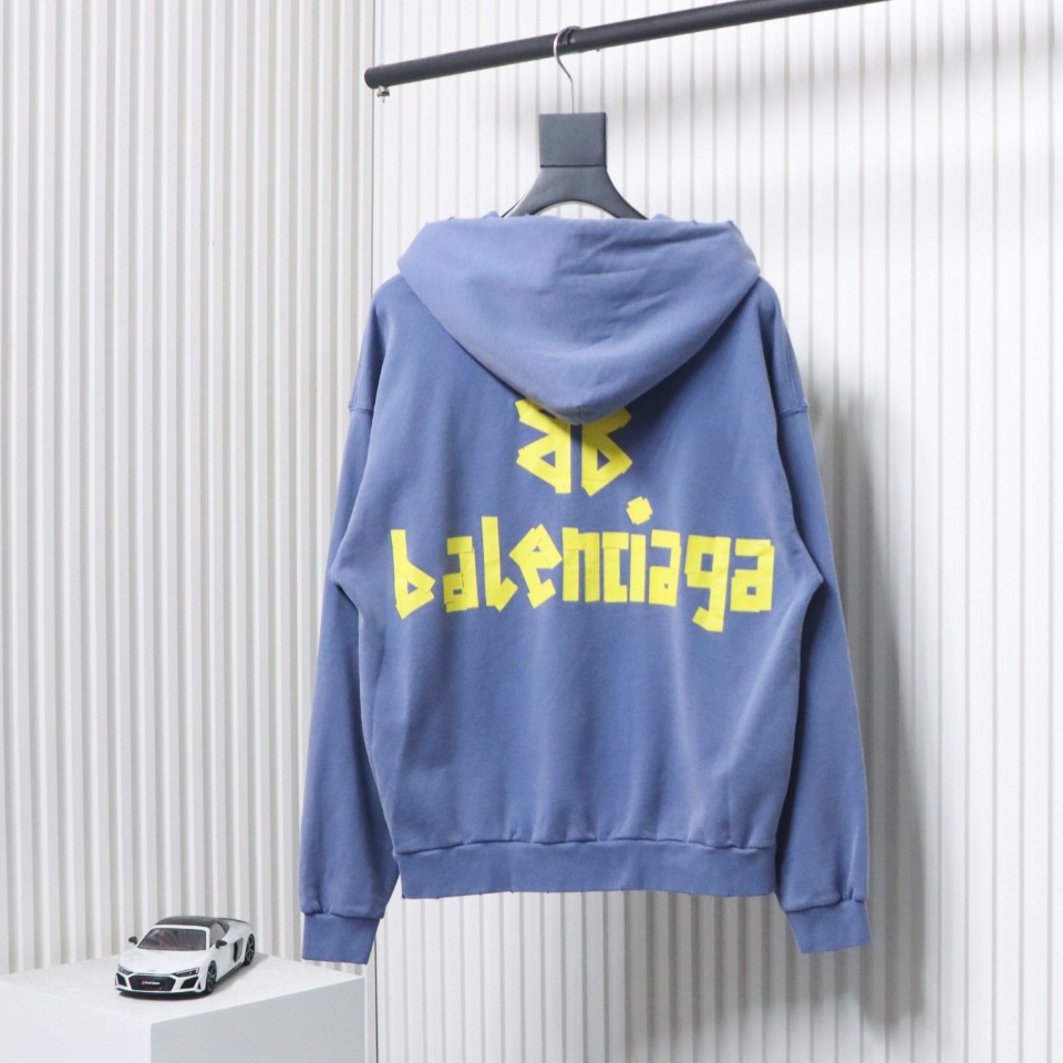 Ba*len*cia*ga blcg masking tape hooded sweatshirt hoodie blue