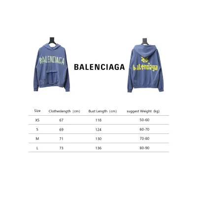 Balenciaga BLCG Masking Tape Hooded Sweatshirt Hoodie Blue 02