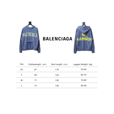 Balenciaga BLCG Masking Tape Hooded Sweatshirt Hoodie Blue 02