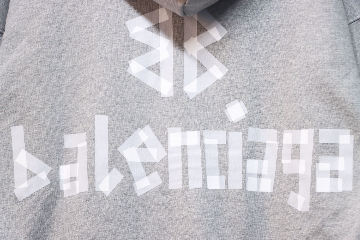 Ba*len*cia*ga blcg masking tape hooded sweatshirt hoodie grey