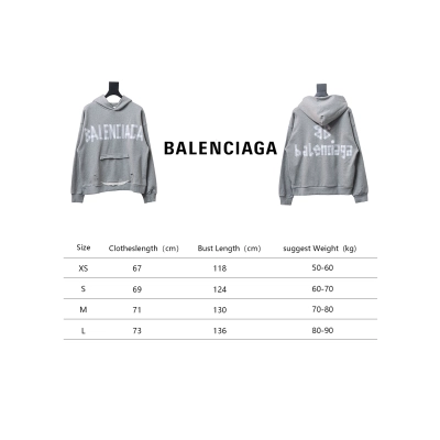 Balenciaga BLCG Masking Tape Hooded Sweatshirt Hoodie Grey 02