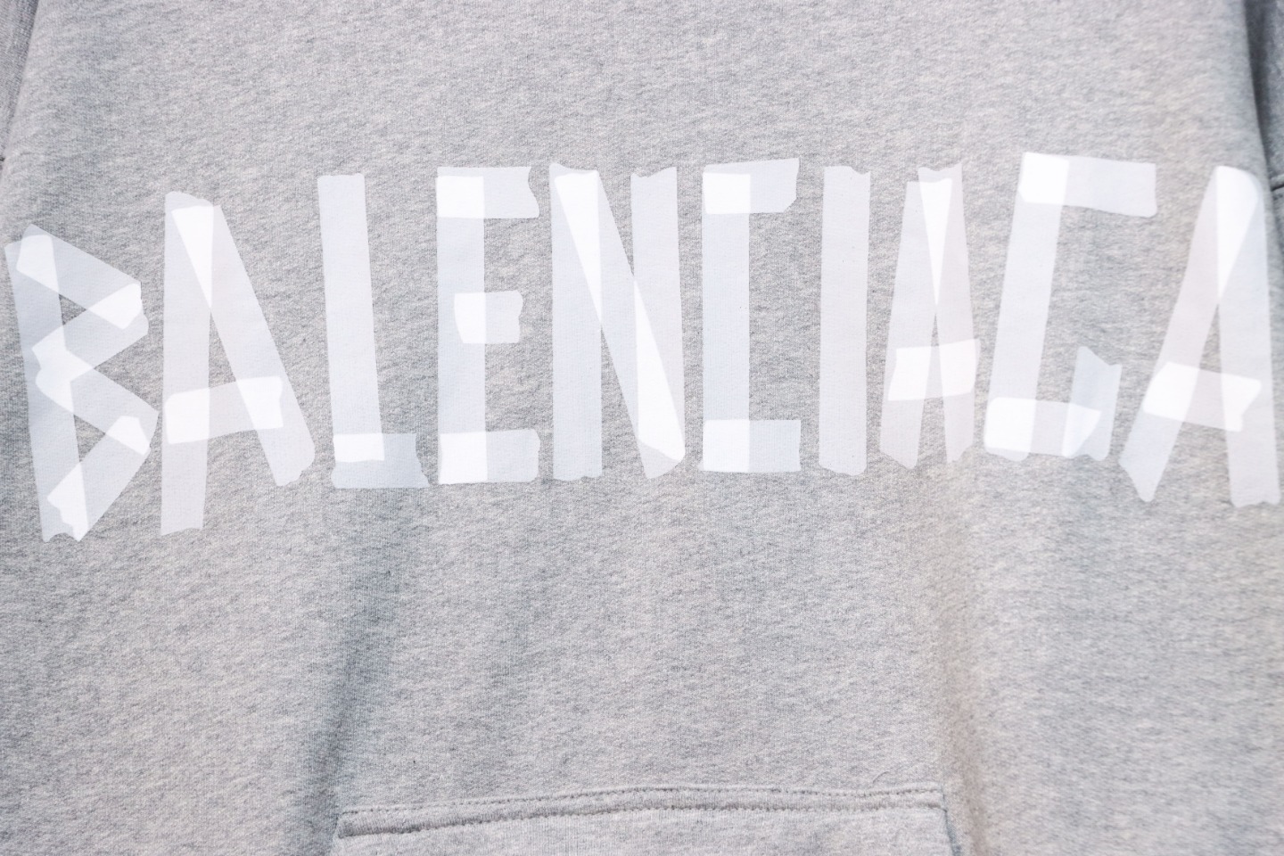 Ba*len*cia*ga blcg masking tape hooded sweatshirt hoodie grey