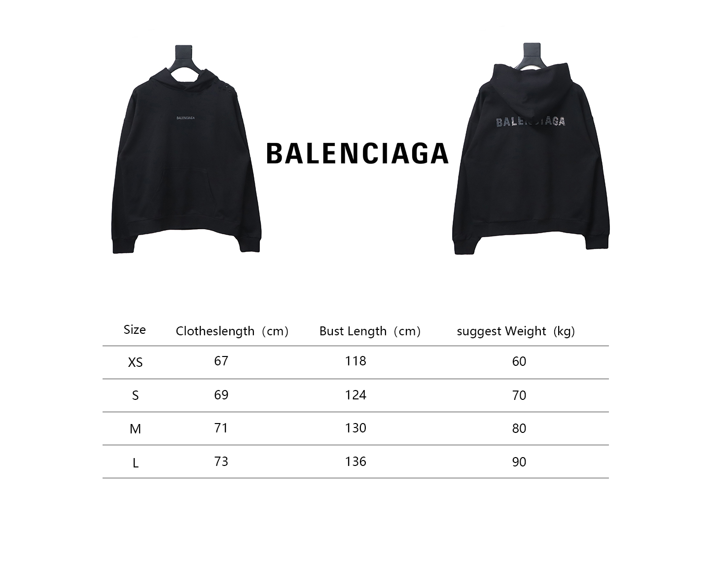 Ba*len*cia*ga blcg rhinestone-back hole hoodie