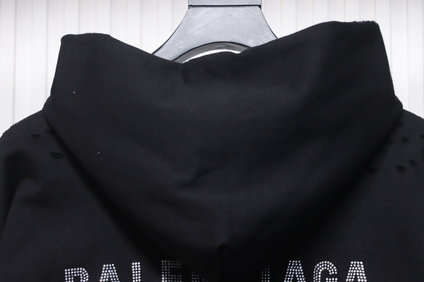 Ba*len*cia*ga blcg rhinestone-back hole hoodie