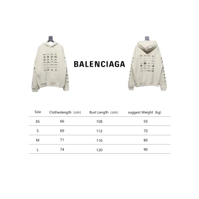 Balenciaga Classic All Over Logo Hoodie White 02