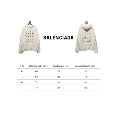 Balenciaga Classic All Over Logo Hoodie White 02
