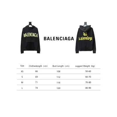 Balenciaga Distressed Double B Tape Lettering Hoodie 02