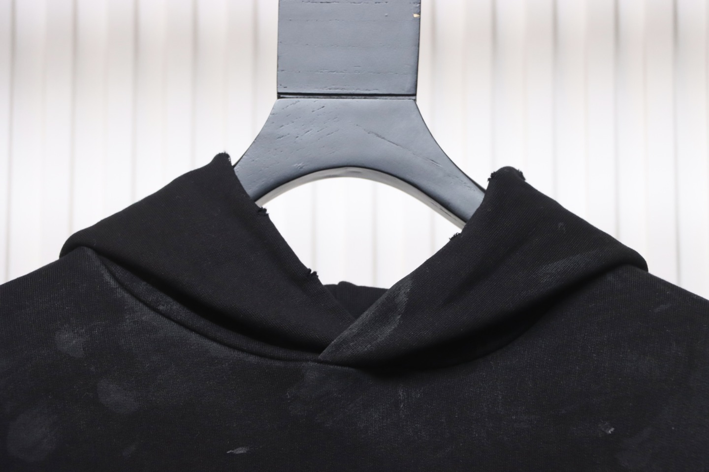 Ba*len*cia*ga distressed washed mud-dyed double b hoodie black