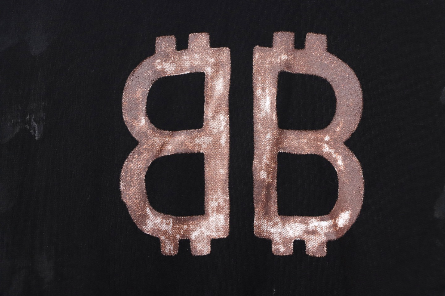 Ba*len*cia*ga distressed washed mud-dyed double b hoodie black