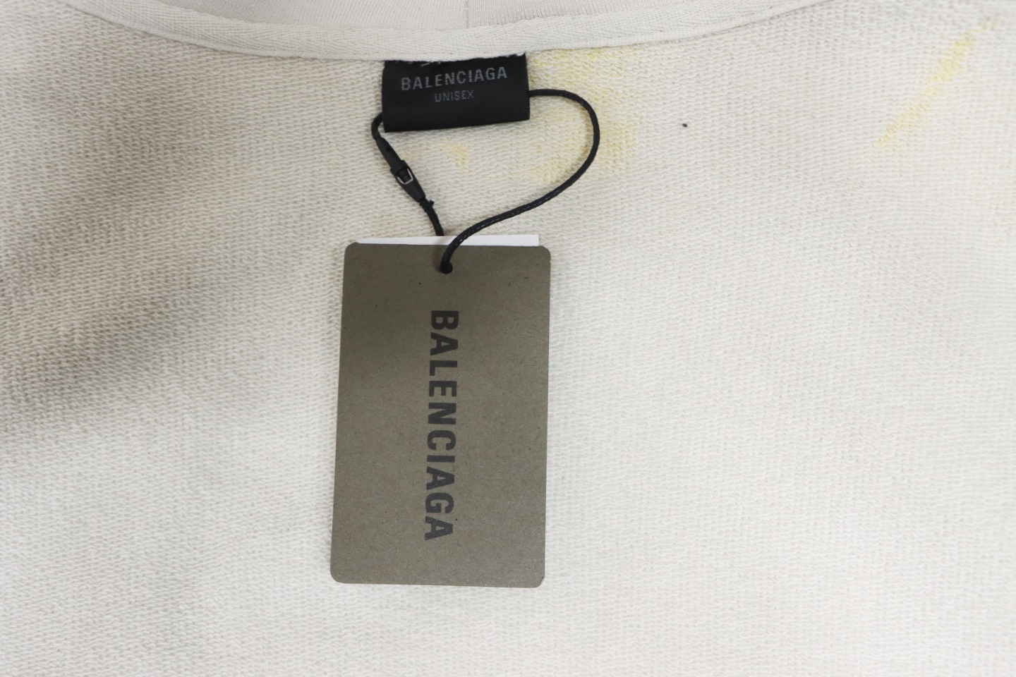 Ba*len*cia*ga distressed washed mud-dyed double b hoodie white